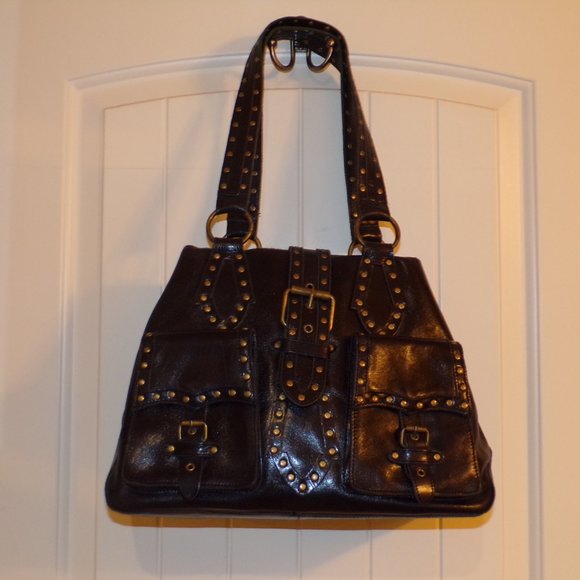 Betsey Johnson Handbag Leather Studded Black purse - Picture 13 of 15